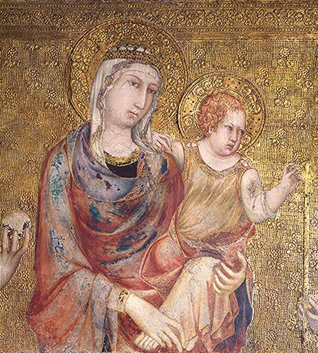 Madonna mit Kind und zwei Heiligen (aus dem Hause Anjou?) van Simone Martini
