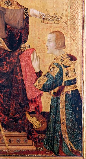 St. Louis of Toulouse (1274-97) crowning his brother, Robert of Anjou (1278-1343) from the Altar of  van Simone Martini