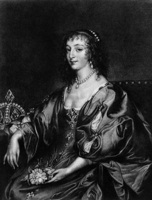 Henrietta Maria (1609-69), illustration from 'Portraits of Characters Illustrious in British History van Sir Anthony van Dyck