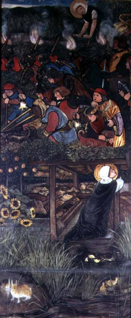 The Legend of St. Frideswide, 1859, oil study for a stained glass window in the Latin Chapel of Chri van Sir Edward Burne-Jones