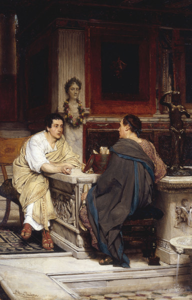 A Chat or The Disclosure van Sir Lawrence Alma-Tadema