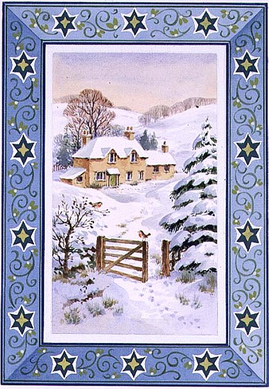 Christmas Cottage (w/c on paper)  van Stanley  Cooke