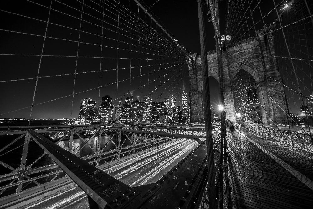 Brooklyn bridge lights van Stefan Schilbe