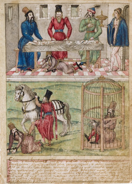 Bayezid I prisoned by Timur van Süddeutscher Meister