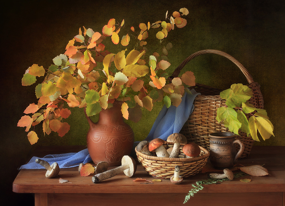 Autumn still life with mushrooms van Tatyana Skorokhod (Татьяна