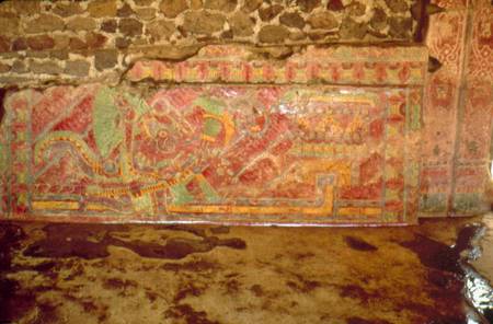 Mural of feathered Serpent van Teotihuacan