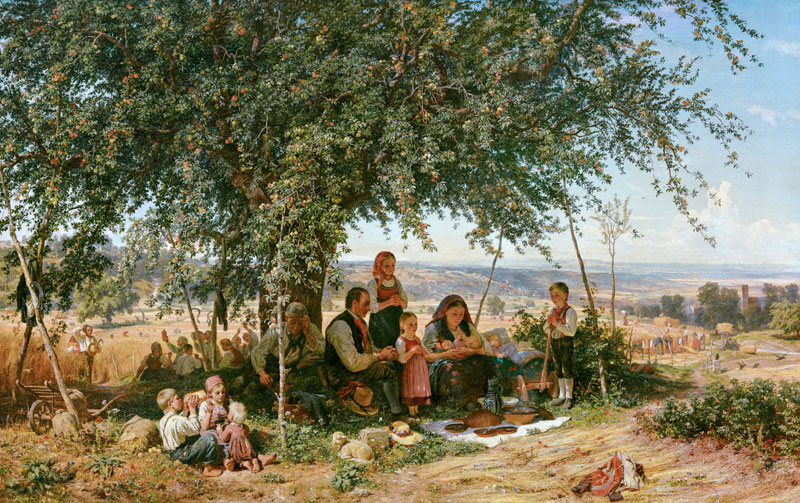 Middaggebed bij de oogst  van Theodor Schüz