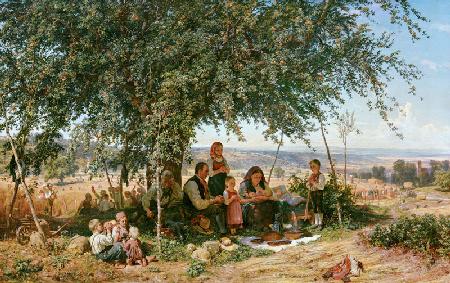 Middaggebed bij de oogst  1861