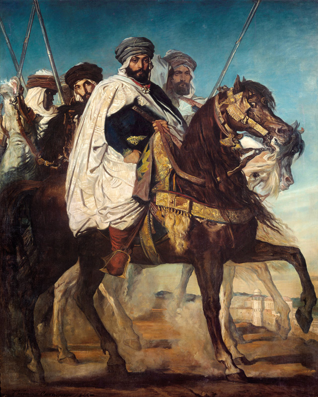Ali-Ben-Hamet, Caliph of Constantine and Chief of the Haractas, followed by his Escort van Théodore Chassériau