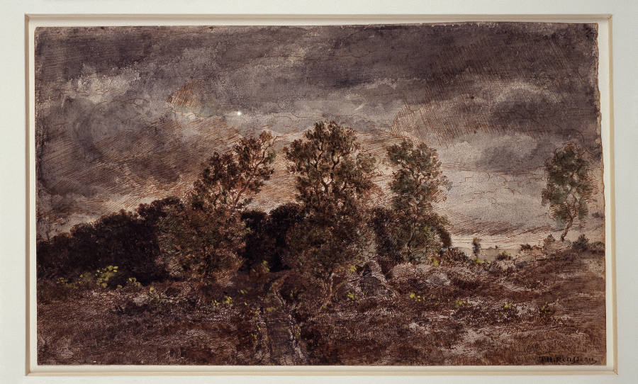 Landscape with thunderstorms van Théodore Rousseau