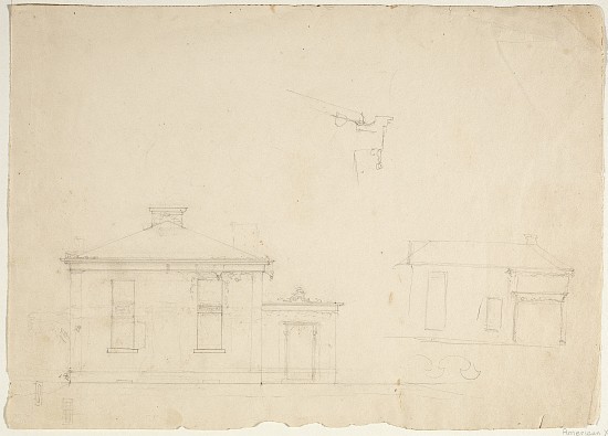 Two Elevations for New Studio at Cedar Grove van Thomas Cole