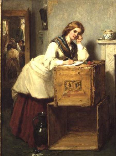 Lady Writing a Letter van Thomas Faed
