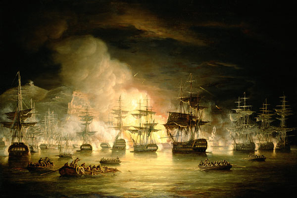 Bombardment of Algiers, August 1816 van Thomas Luny