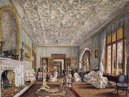 Drawing Room in the Gothic Style van Thomas Mann Baynes
