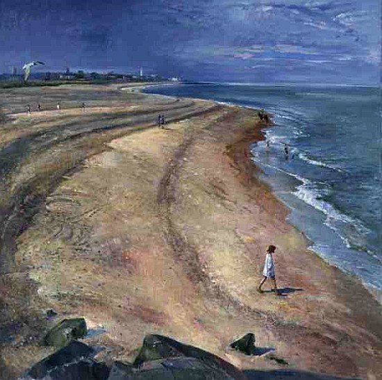 The Curving Beach, Southwold, 1997 (oil on canvas)  van Timothy  Easton