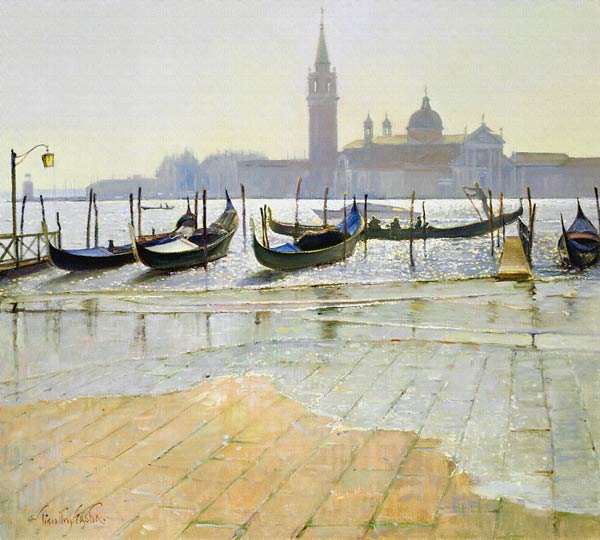 Venice at Dawn (oil on canvas)  van Timothy  Easton