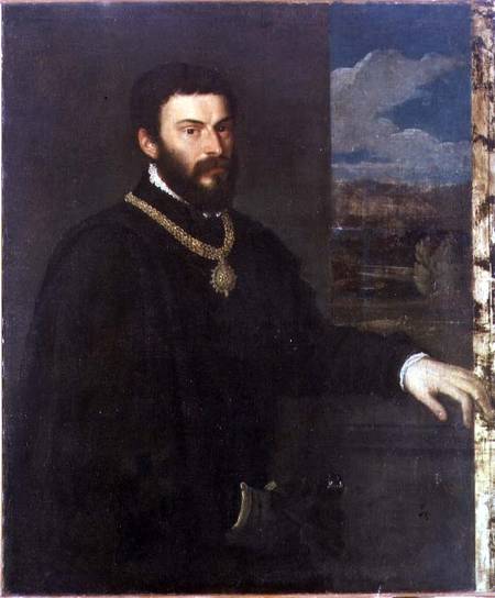 Portrait of Count Antonio Porcia van Tizian (eigentl. Tiziano Vercellio)