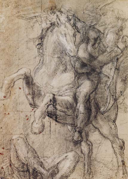 Reiter ueber einem Gefallenen van Tizian (eigentl. Tiziano Vercellio)