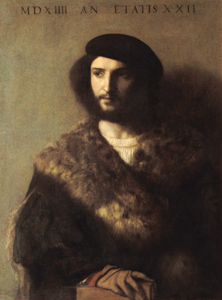 Bildnis eine kranken Mannes im Pelz van Tizian (eigentl. Tiziano Vercellio)
