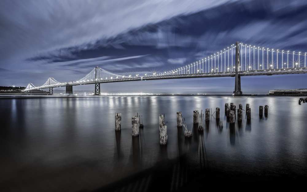 The Bay Bridge Lights San Francisco van Toby Harriman