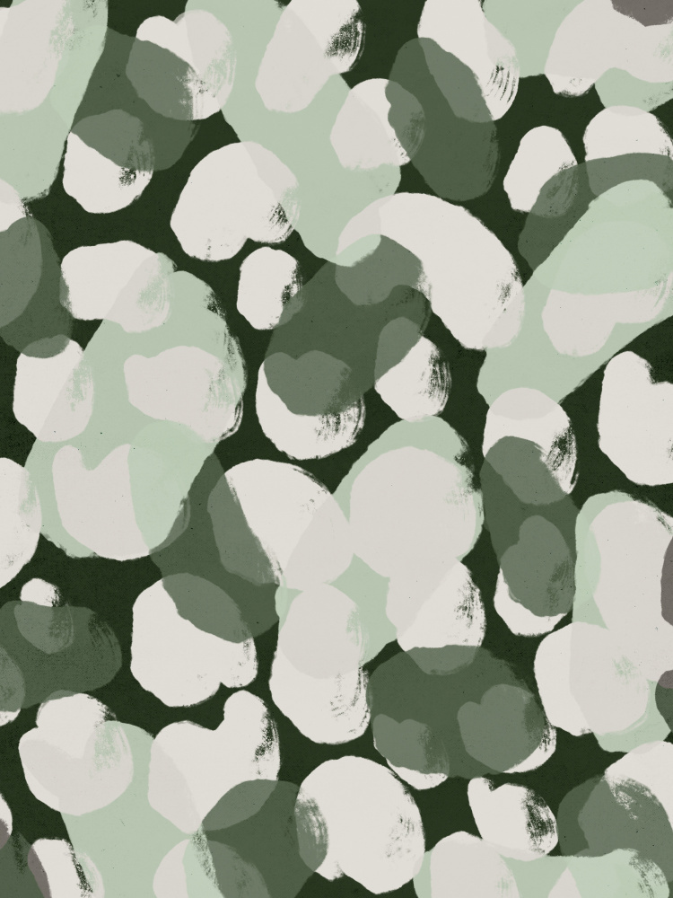 Green Round Strokes Pattern van Treechild