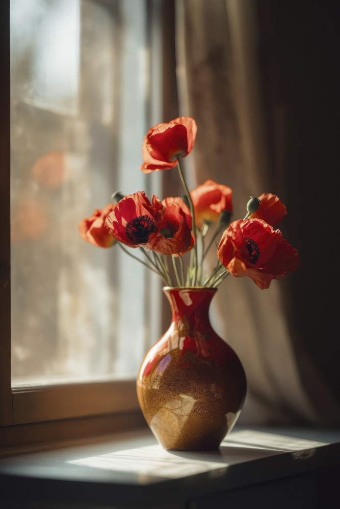 Poppy In Vase van Treechild