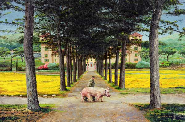 Big Pig, Pistoia, Tuscany (oil on canvas)  van Trevor  Neal