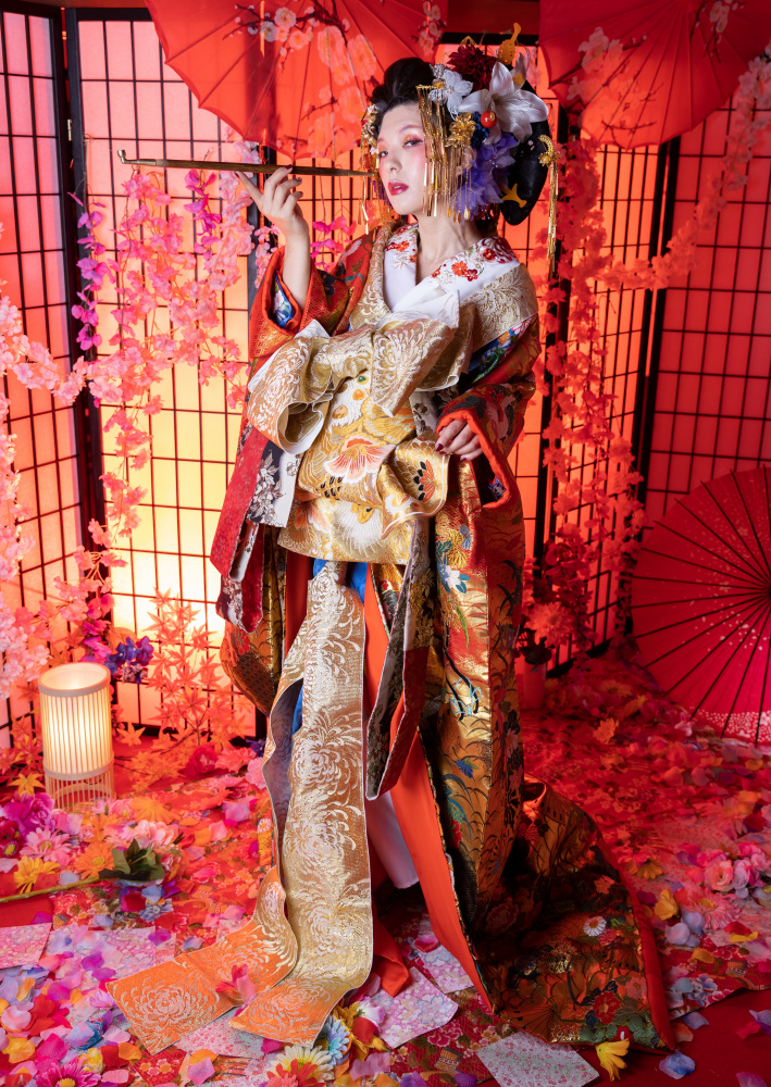 Traditional Japanese beauty &quot;Oiran&quot; van Tsutomu Sakamoto