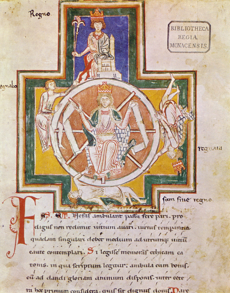 The Wheel of Fortune (Rota Fortunae) from Carmina Burana van Unbekannter Künstler
