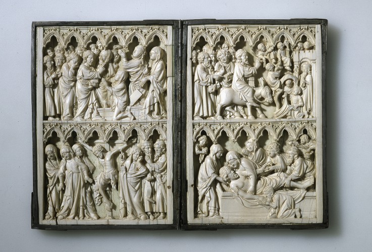 Ivory diptych with scenes from Life of Christ (Property of Queen Jadwiga of Poland) van Unbekannter Künstler