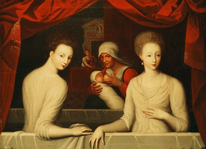 Gabrielle d'Estrées and one of her sisters, duchesse de Villars van Unbekannter Künstler