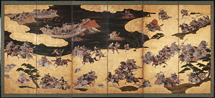 Battle scenes from the Tale of Heike (Heike Monogatari) van Unbekannter Künstler