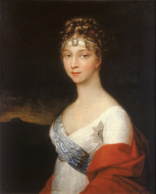 Portrait of Empress Elizabeth Alexeievna, Princess Louise of Baden (1779-1826) van Unbekannter Künstler
