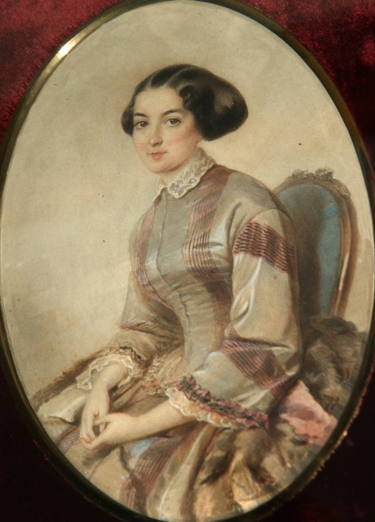 Portrait of the writer Avdotya Panayeva (1819-1893) van Unbekannter Künstler