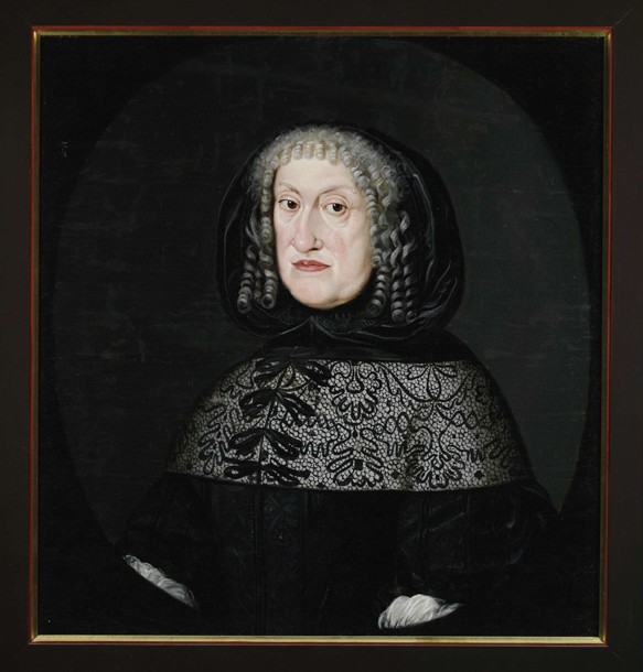 Portrait of Eleanor of Anhalt-Zerbst, Duchess of Schleswig-Holstein-Sønderburg-Norburg (1608-1681) van Unbekannter Künstler