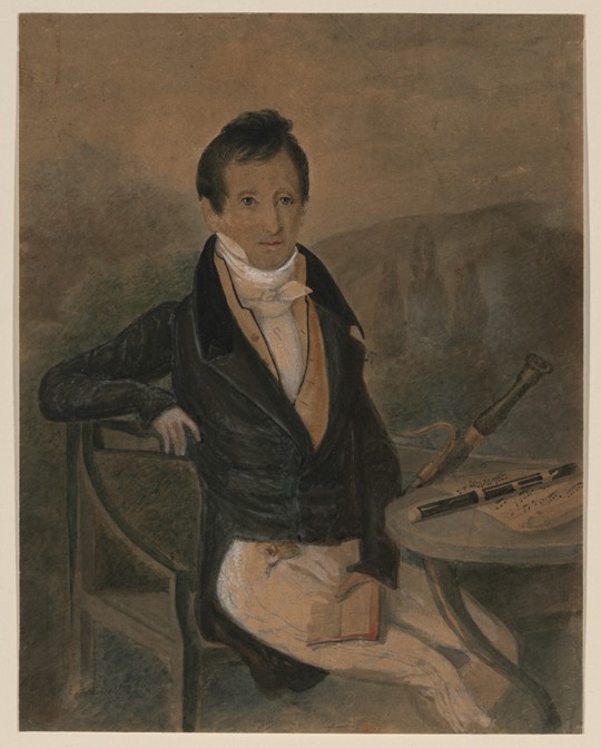 Portrait of the flute player Jean-Louis Tulou (1786-1865) van Unbekannter Künstler