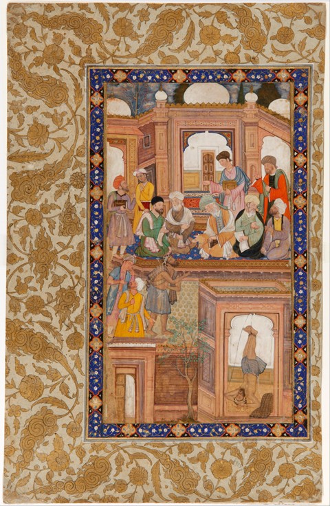 Sufi Reunion. Miniature from Nafahat al-Uns (Breaths of Fellowship) by Jami van Unbekannter Künstler