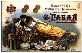 Advertising Poster for Tobacco products of  the association of cigarette factory S. Gabay in Moscow