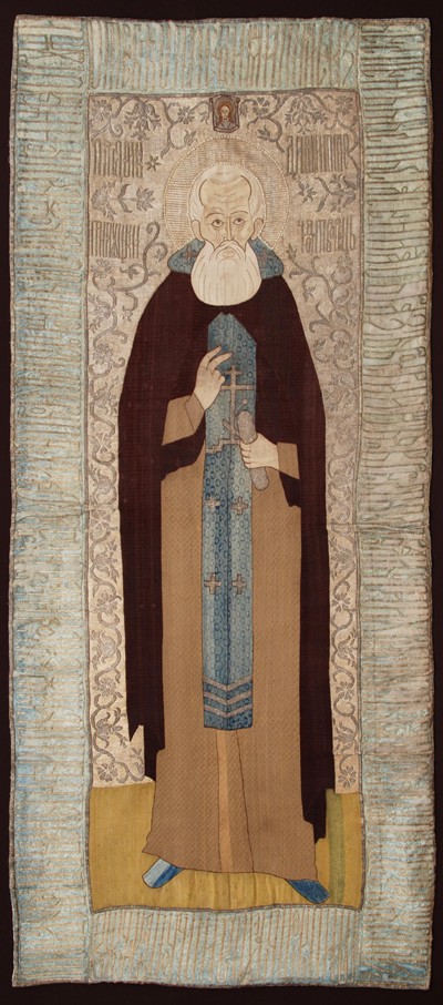 Saint Dmitry Prilutsky (Ecclesiastical embroidery) van Unbekannter Meister