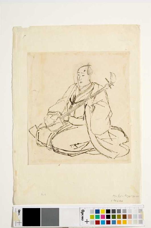 Shamisen-Spieler. van Utagawa Kuniyoshi