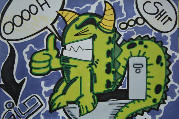 Graffiti Dragon van Vadim Gild
