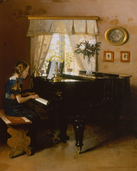 Die Klavierstunde van Valdemar Vincent Kornerup