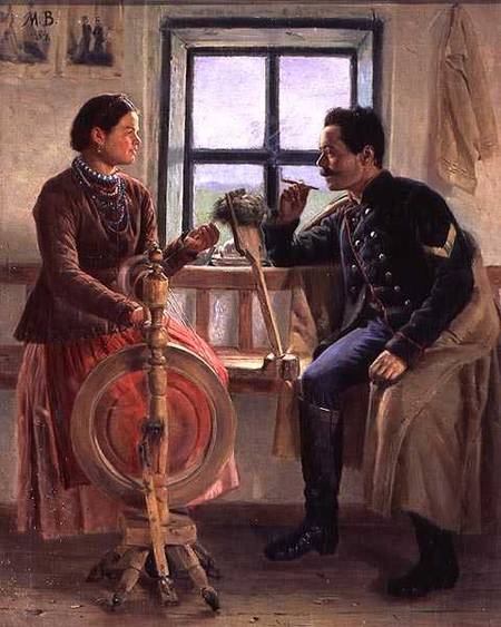 Talk at the Spinning Wheel van Mikhail Nikolaevich Vasilev