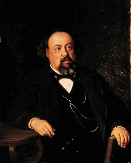 Portrait of Alexey Fiofilaktovich Pisemsky (1821-81) van Vasili Grigorevich Perov