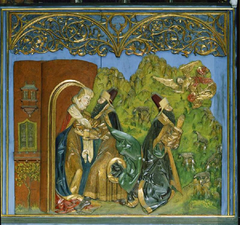 Der Krakauer Marienaltar: Joachim und Anna an der Goldenen Pforte, die Verkündigung an Joachim van Veit Stoß
