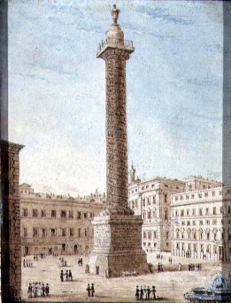 The Column of Marcus Aurelius, Rome  on van Victor Jean Nicolle