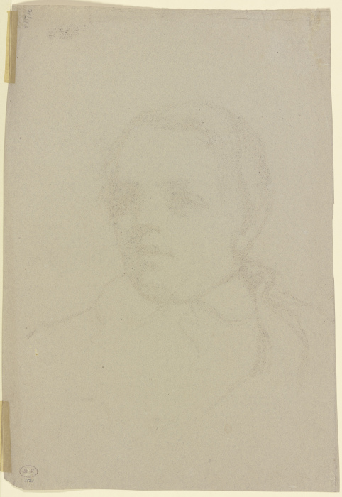 Kopf eines Jungen, halb nach rechts gewandt (lagerungsbedingter Abklatsch von Inv. Nr. SG 1849) van Victor Müller