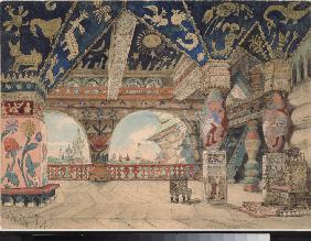 Stage design for the opera Snow Maiden by N. Rimsky-Korsakov