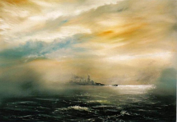 Dawn before the dawn of disaster HMS Hood 1941 van Vincent Alexander Booth
