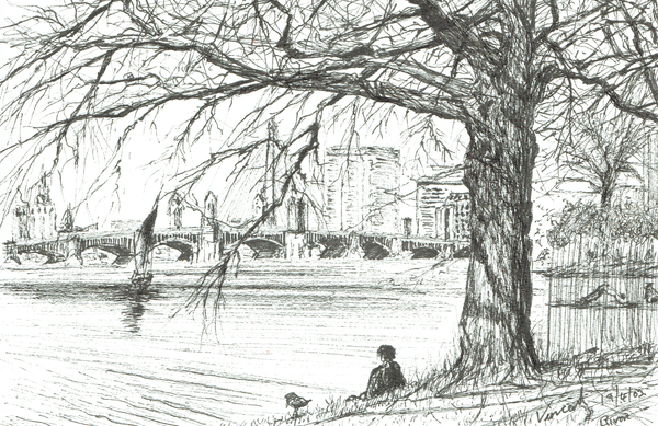 The Charles river, Boston van Vincent Alexander Booth